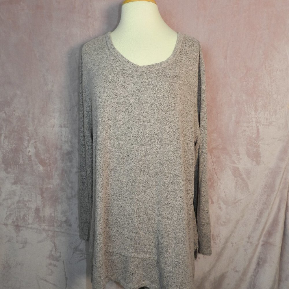 Coin 1804 Womens Beige Button Down Back Long Sleeve Light Weight Blouse Size XL